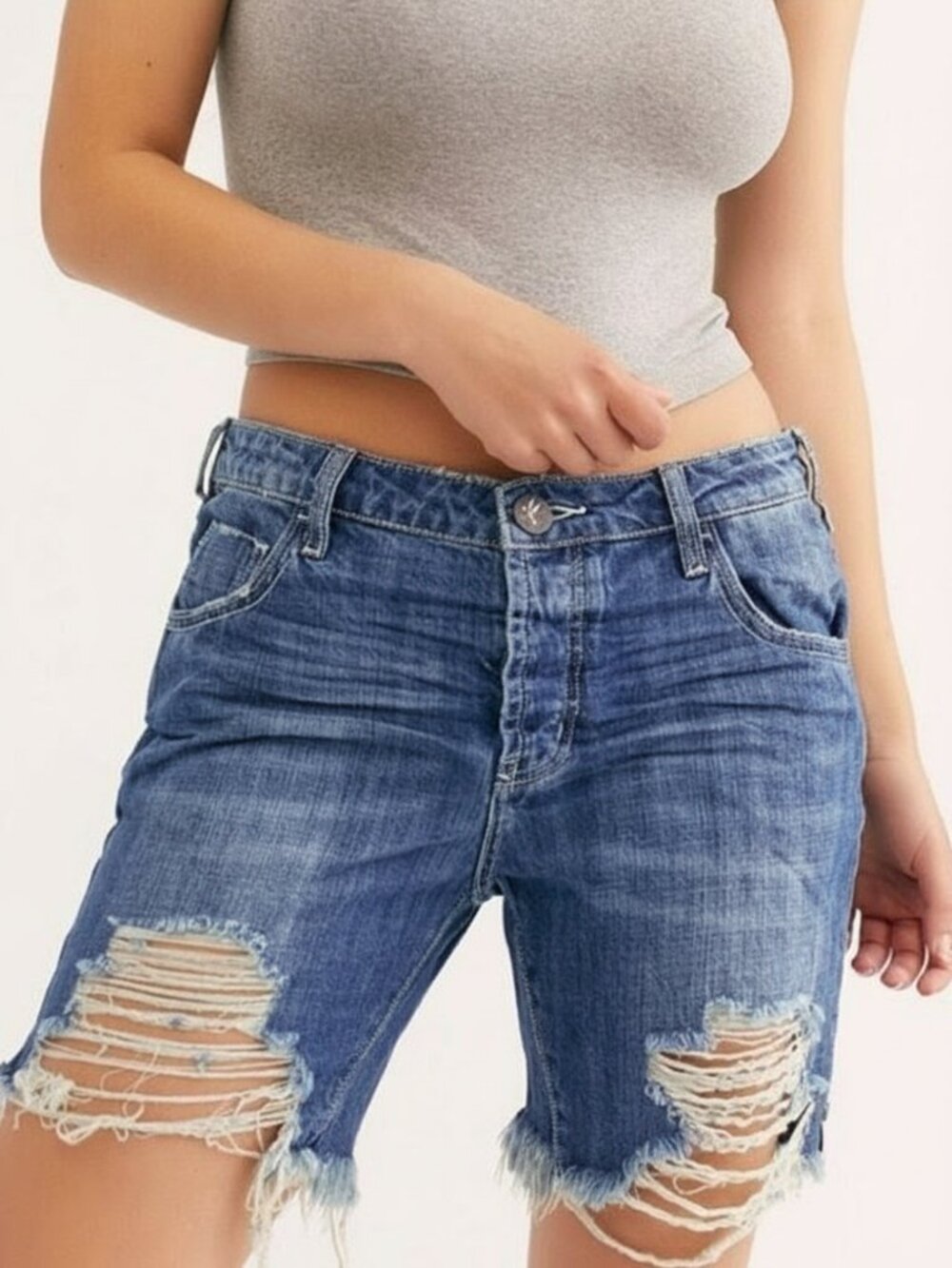 ONE TEASPOON Rodeo Blue Stevies low rise distressed shorts